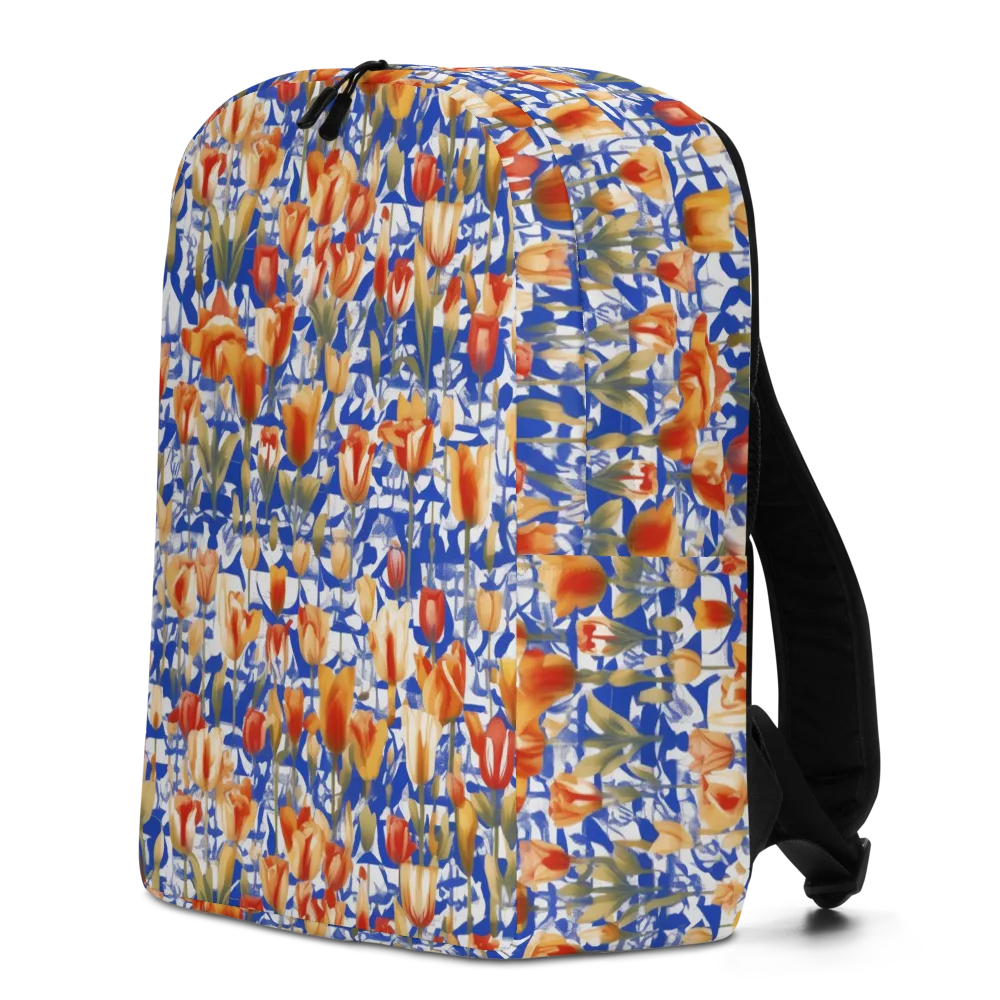 Cobalt Tulip Riot on Minimalist Backpack — Left