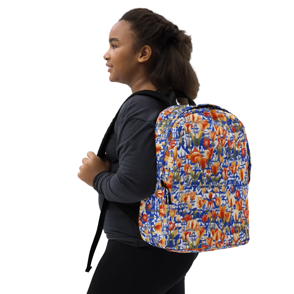 Cobalt Tulip Riot on Minimalist Backpack — Right Front