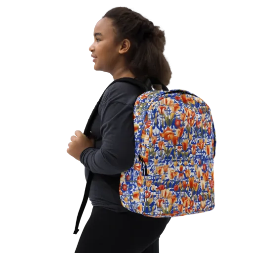 Cobalt Tulip Riot on a Minimalist Backpack