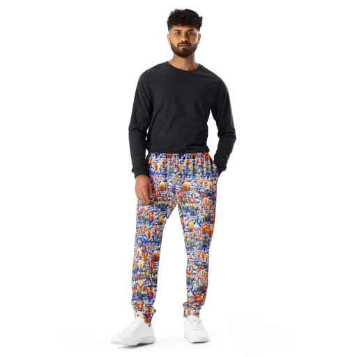 Cobalt Tulip Riot on a Men's Joggers