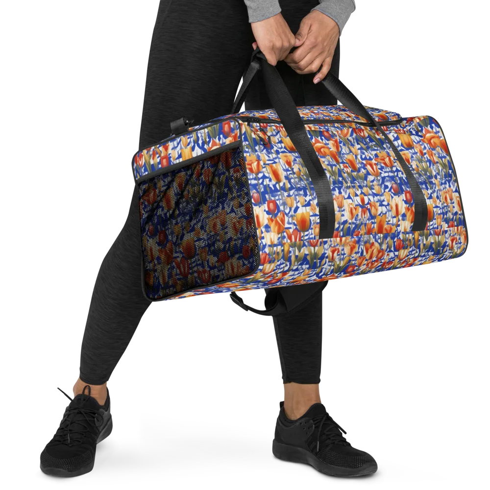Cobalt Tulip Riot on Duffle Bag — Right Front
