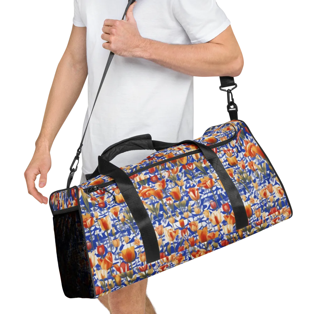 Cobalt Tulip Riot on Duffle Bag — Right Front