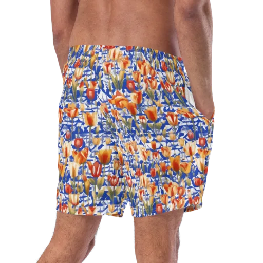 Cobalt Tulip Riot on a Swim Trunks