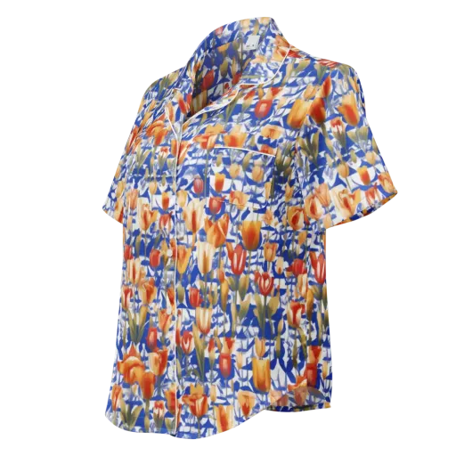 Cobalt Tulip Riot on a Women's Short Sleeve Pajama Top