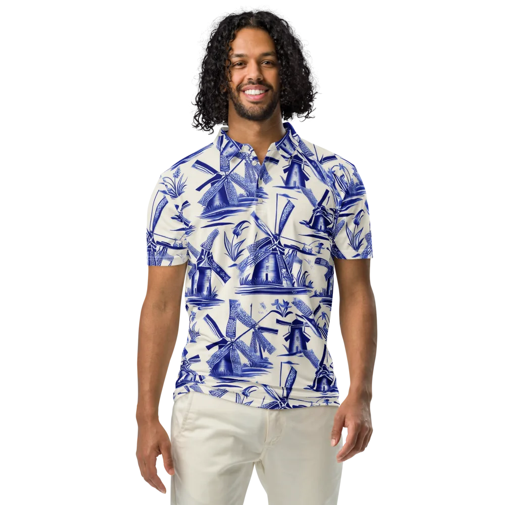 Cerulean Millworks on Men's Slim Fit Polo Shirt — Front