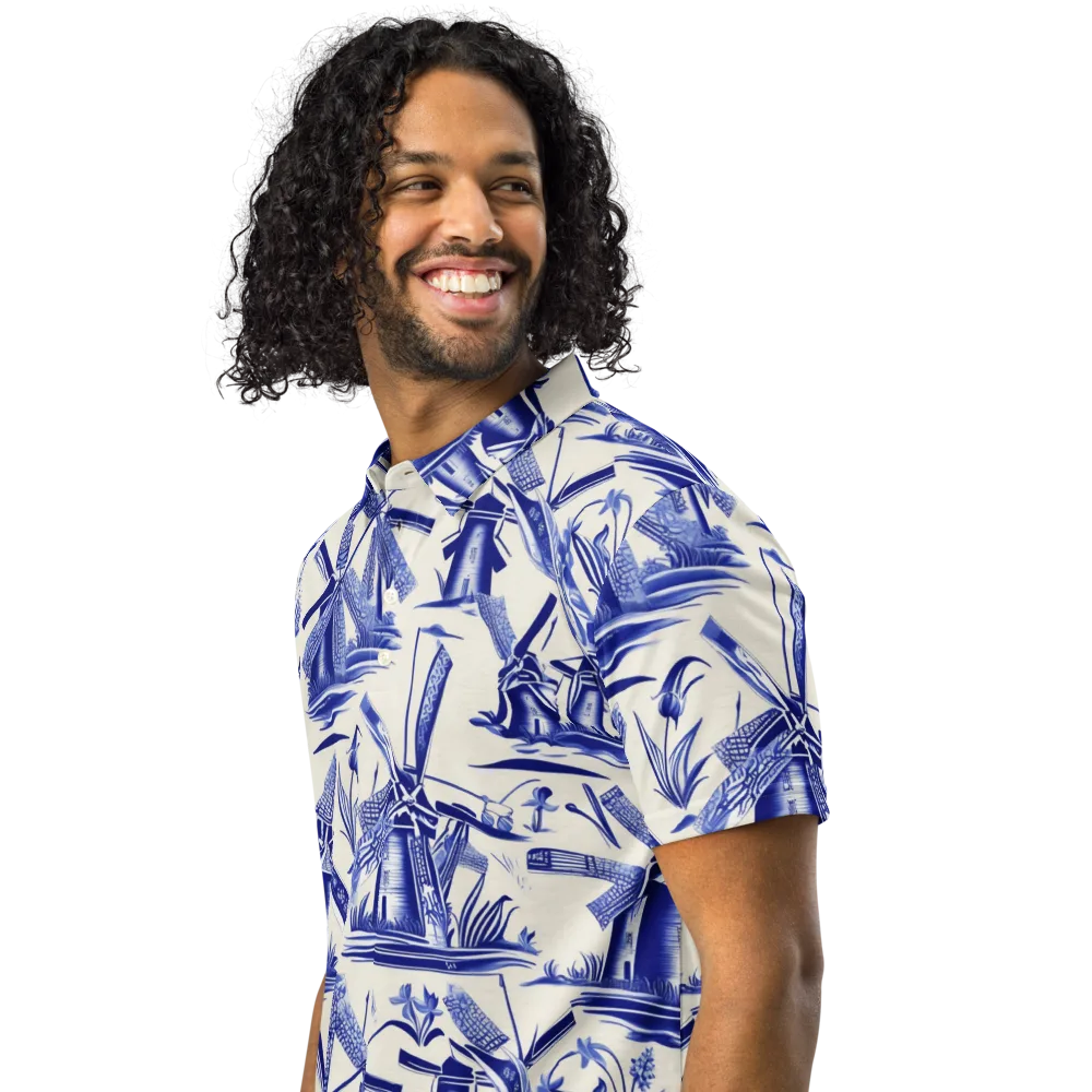 Cerulean Millworks on Men's Slim Fit Polo Shirt — Left Front