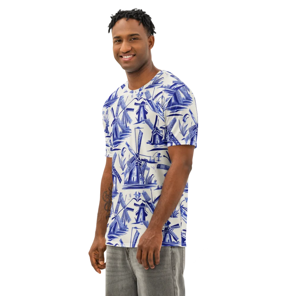 Cerulean Millworks on Men's Cotton Crew Neck T-Shirt — Left Front