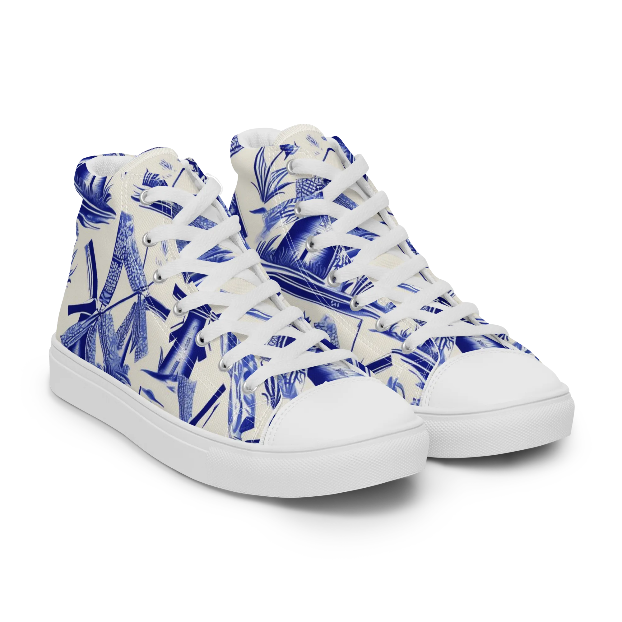 Cerulean Millworks on Men's High Top Canvas Shoes — Right Front