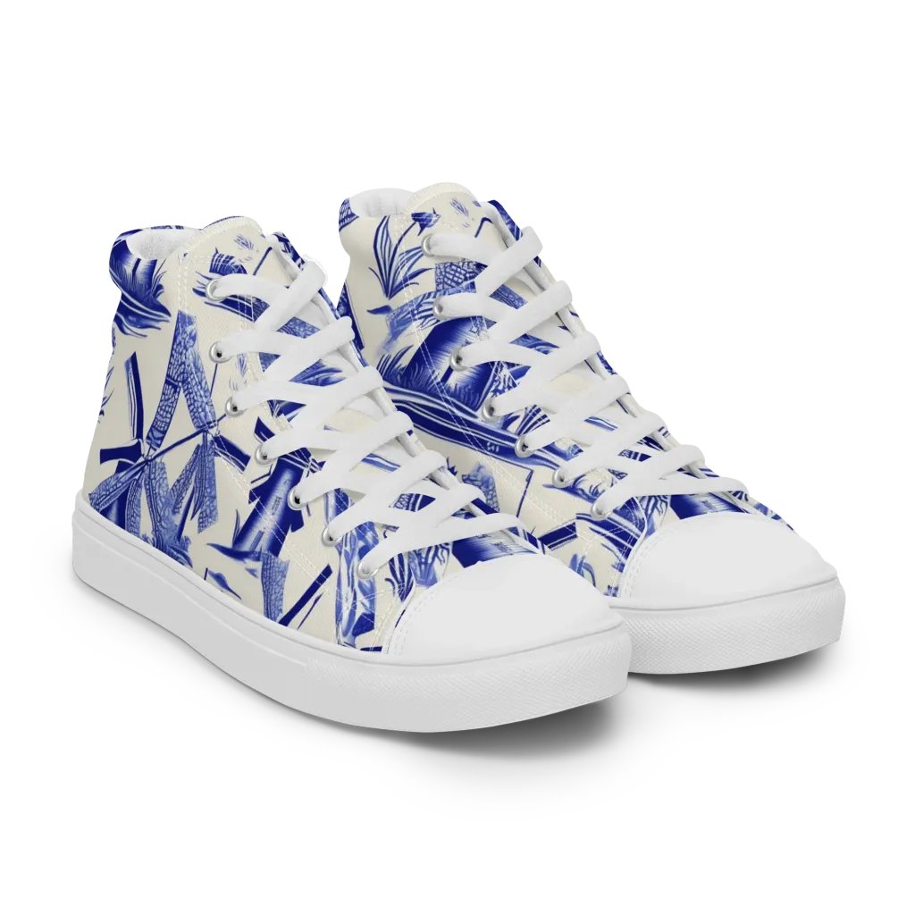Cerulean Millworks on Men's High Top Canvas Shoes — Right Front