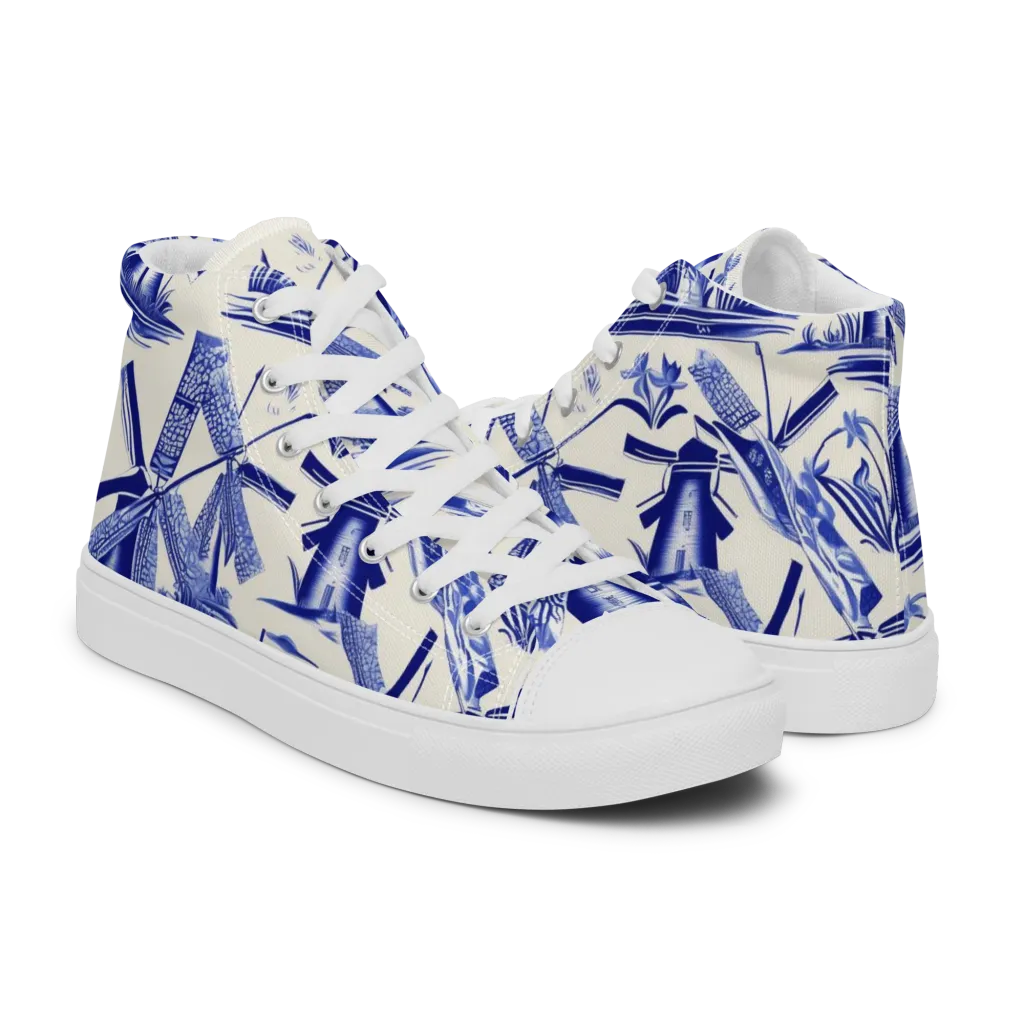 Cerulean Millworks on Men's High Top Canvas Shoes — Right