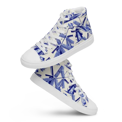 Cerulean Millworks on a Men's High Top Canvas Shoes