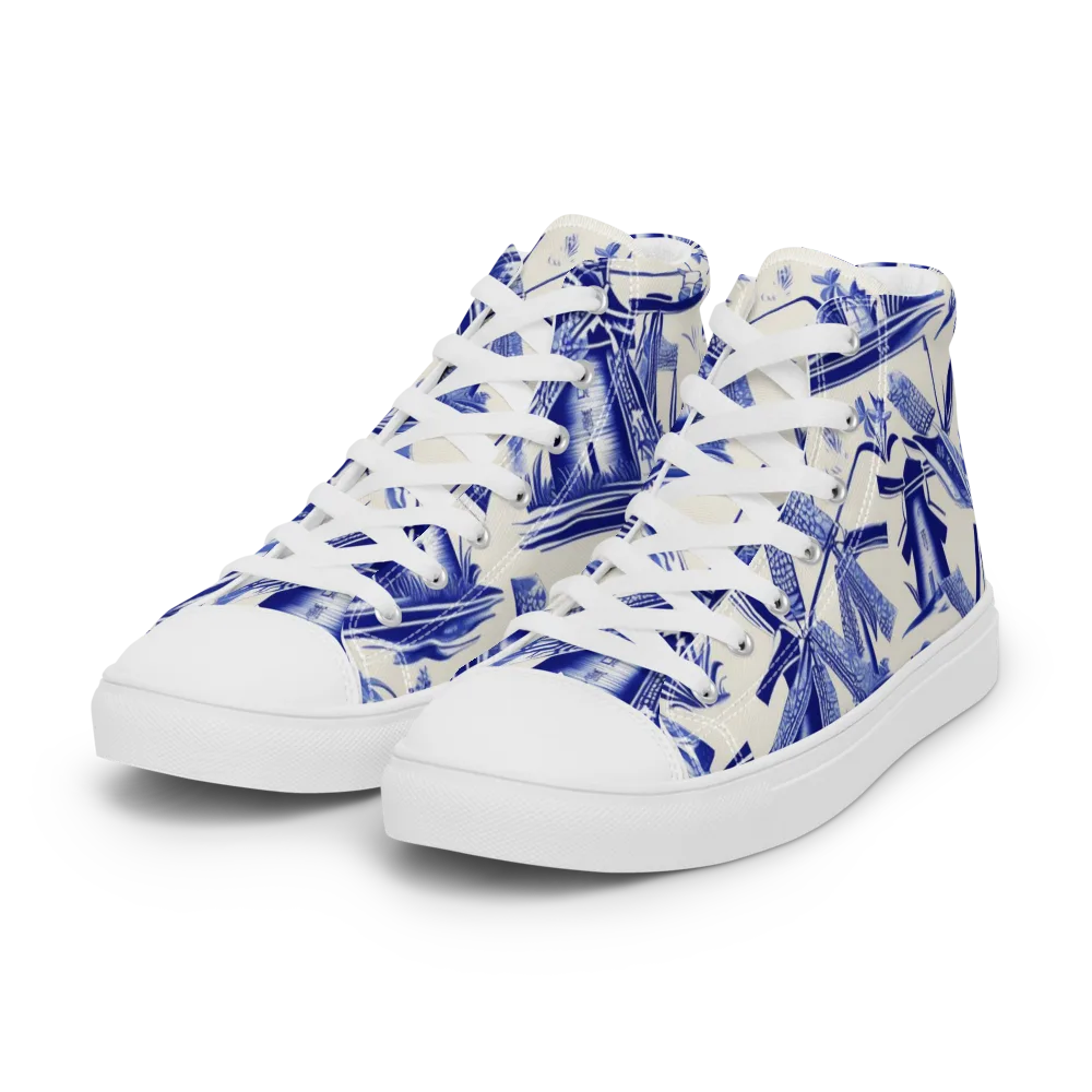 Cerulean Millworks on Women's High Top Canvas Shoes — Left Front
