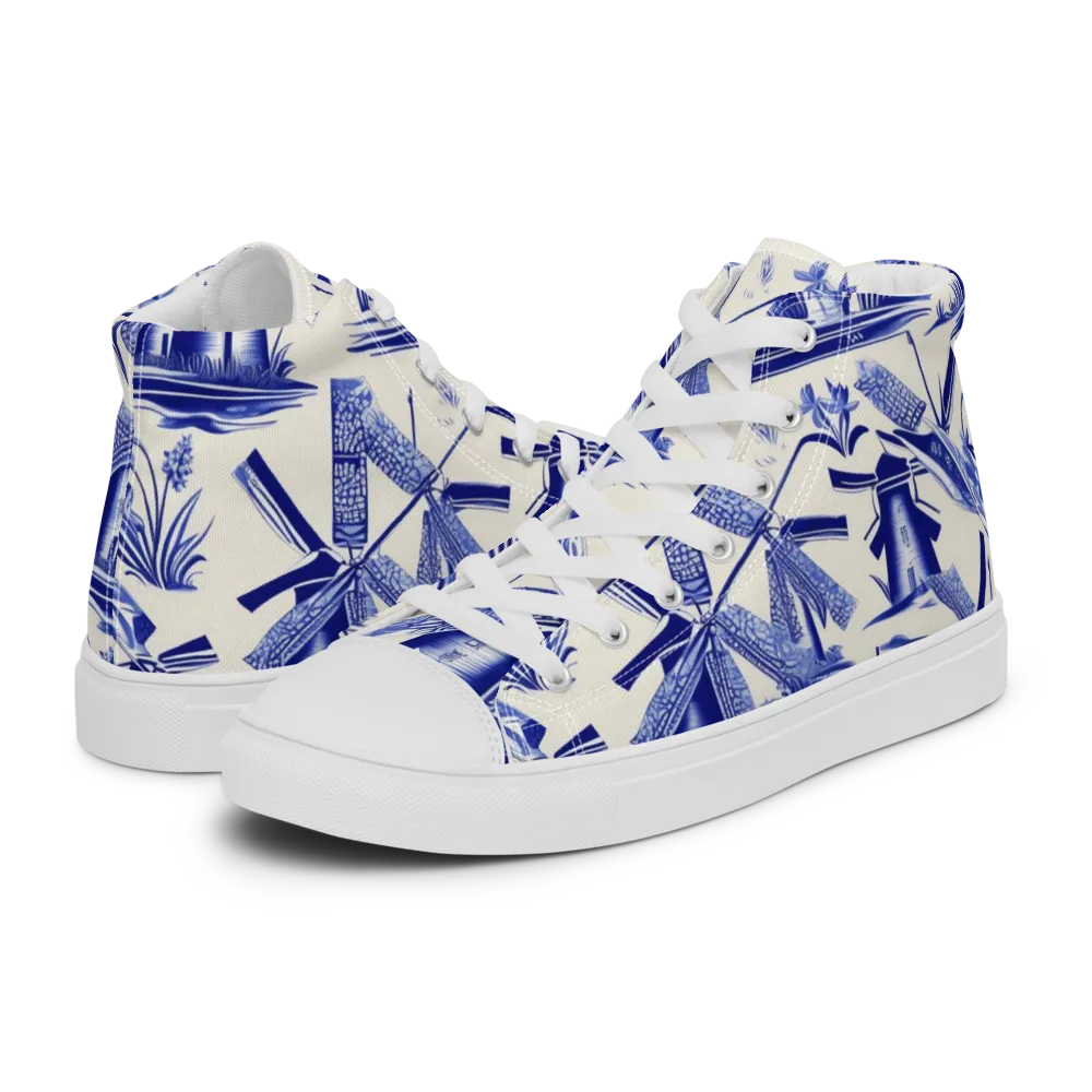 Cerulean Millworks on Women's High Top Canvas Shoes — Left
