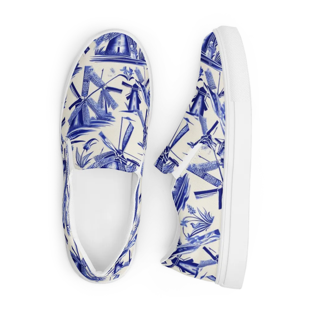 Cerulean Millworks on Men's Slip-On Canvas Shoes — Front