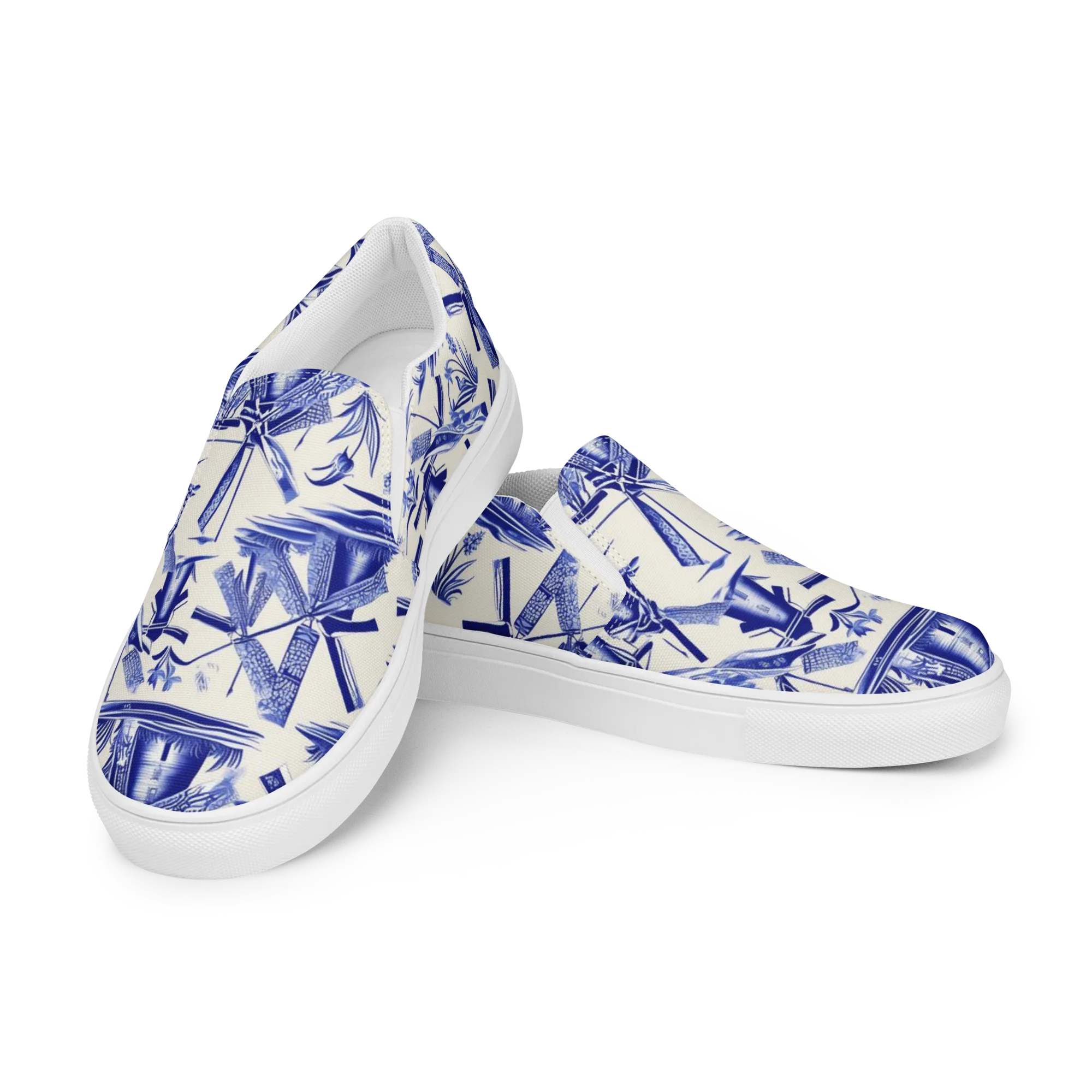 Cerulean Millworks on Women's Slip-On Canvas Shoes — Left Front