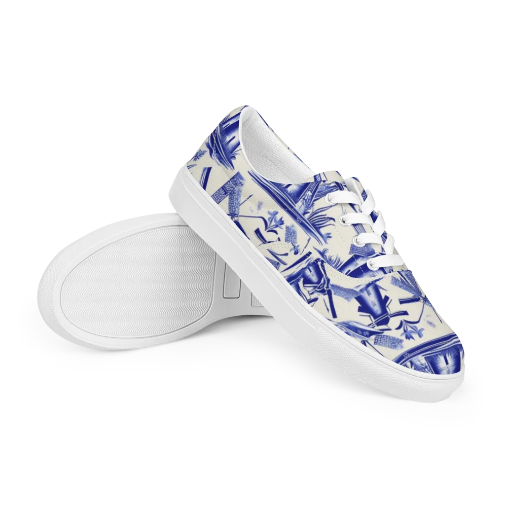 Cerulean Millworks on Men's Lace-Up Canvas Shoes — Right Front