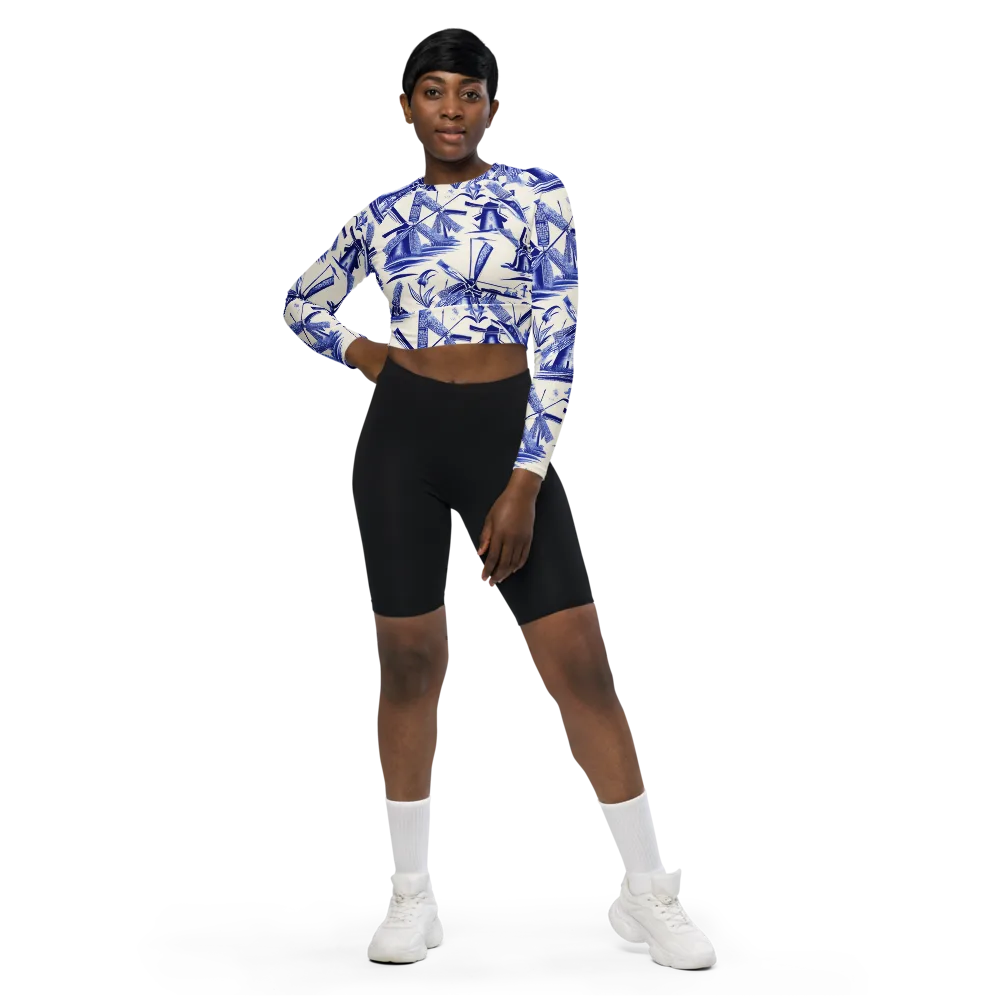 Cerulean Millworks on Long Sleeve Crop Top — Front