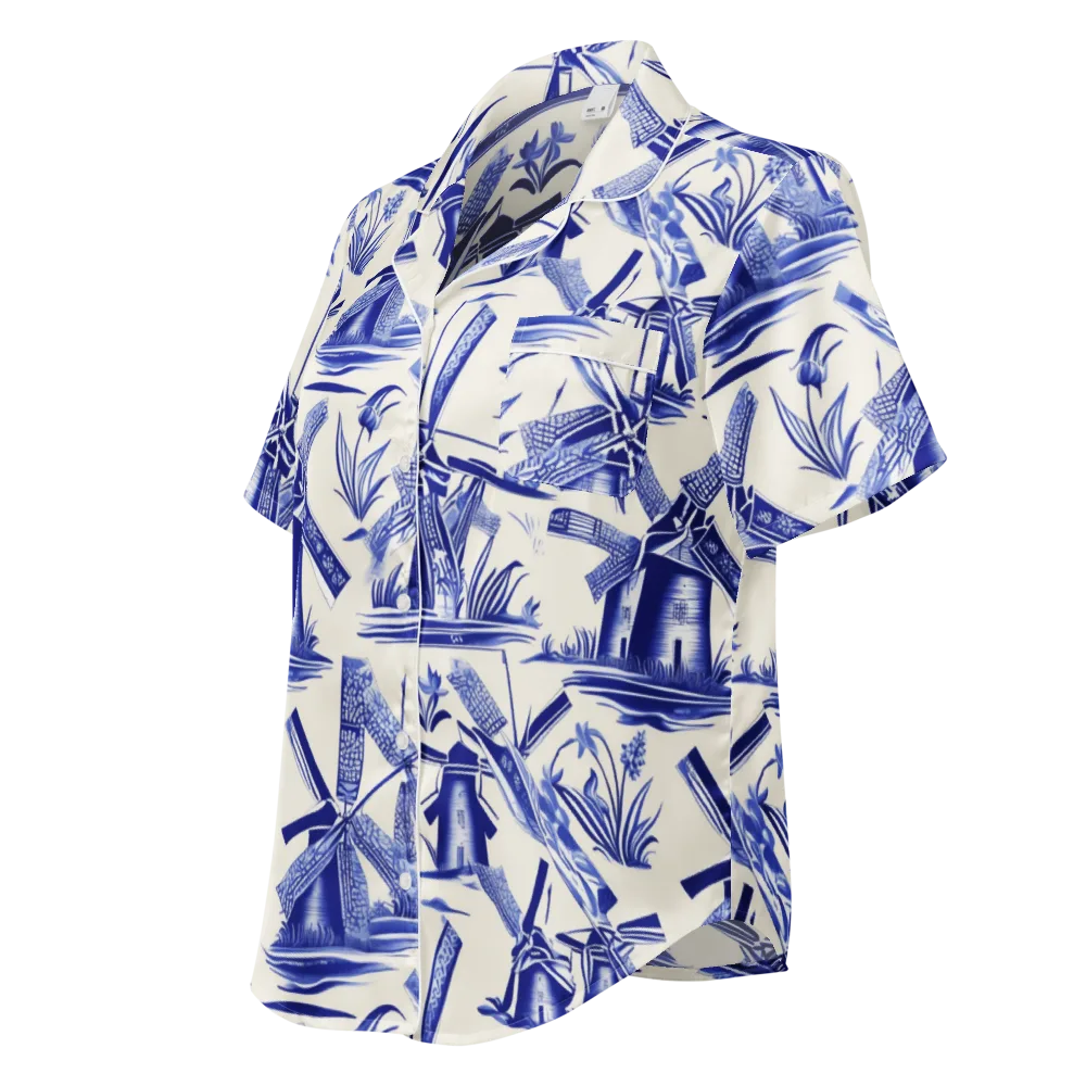Cerulean Millworks on Women's Short Sleeve Pajama Top — Left Front