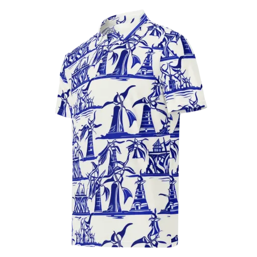 Cobalt Coastline on a Men's Slim Fit Polo Shirt