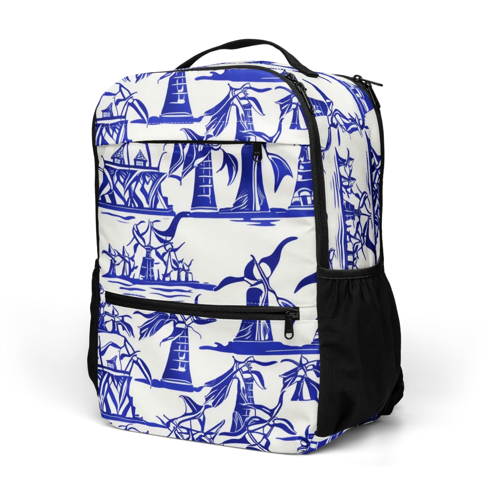 Cobalt Coastline on Utility Backpack — Left Front