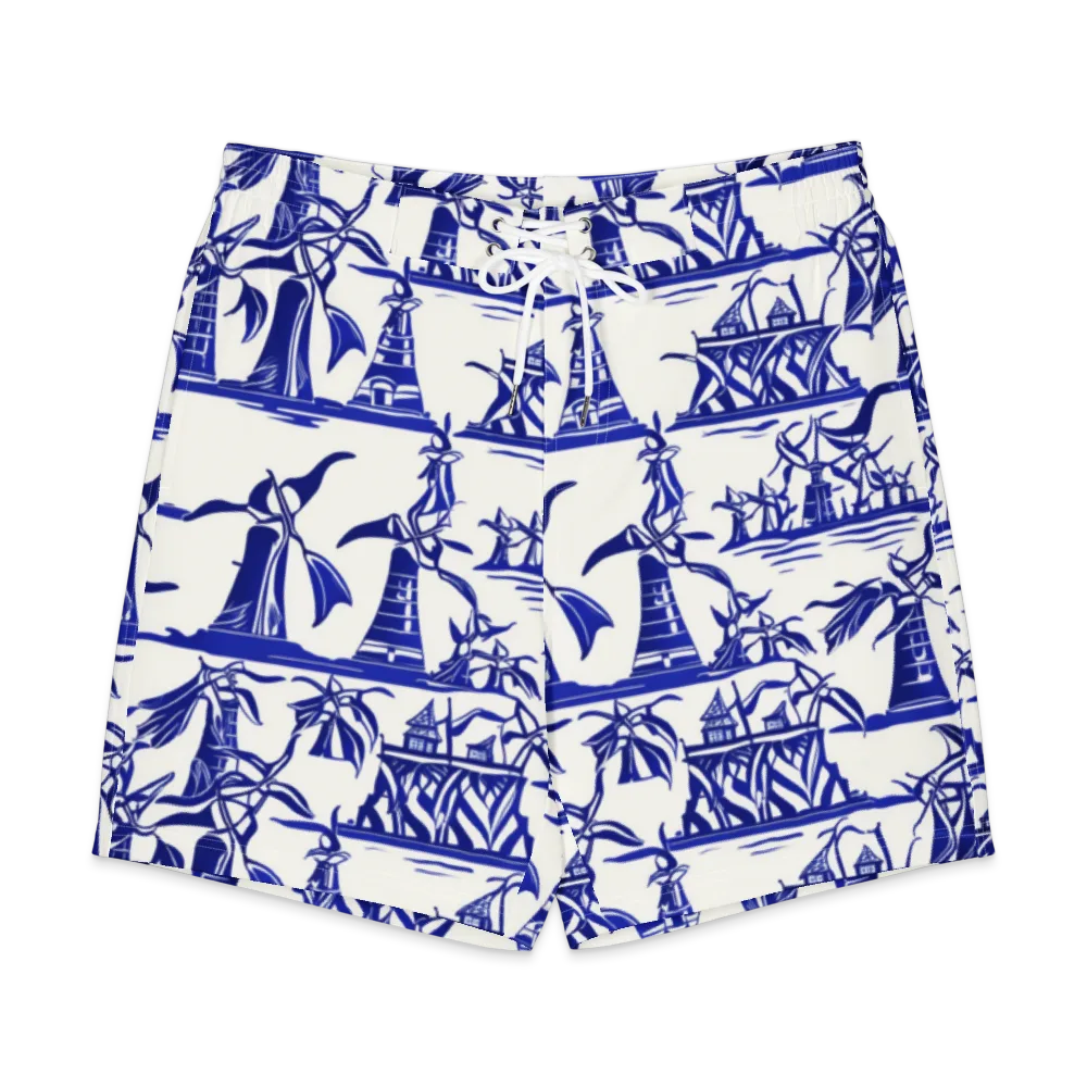 Cobalt Coastline on Men's Board Shorts — Front