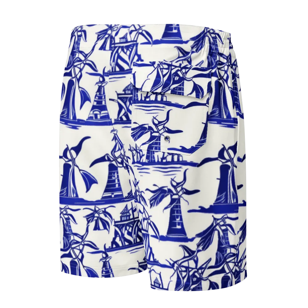 Cobalt Coastline on Men's Board Shorts — Back