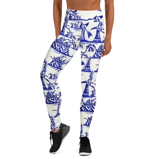 Cobalt Coastline on a Yoga Leggings