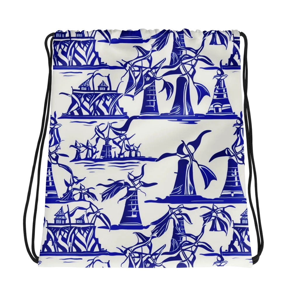 Cobalt Coastline on Drawstring Bag — Photo