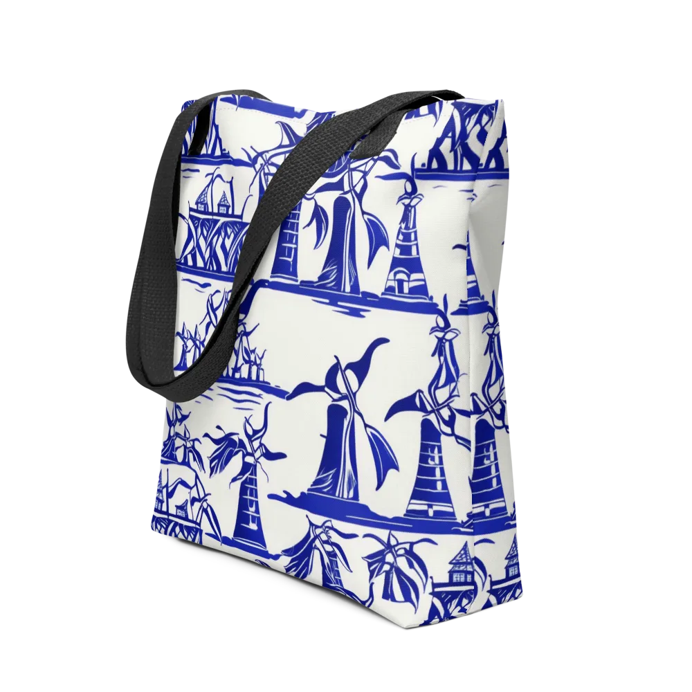 Cobalt Coastline on Tote Bag — Front