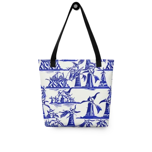 Cobalt Coastline on a Tote Bag