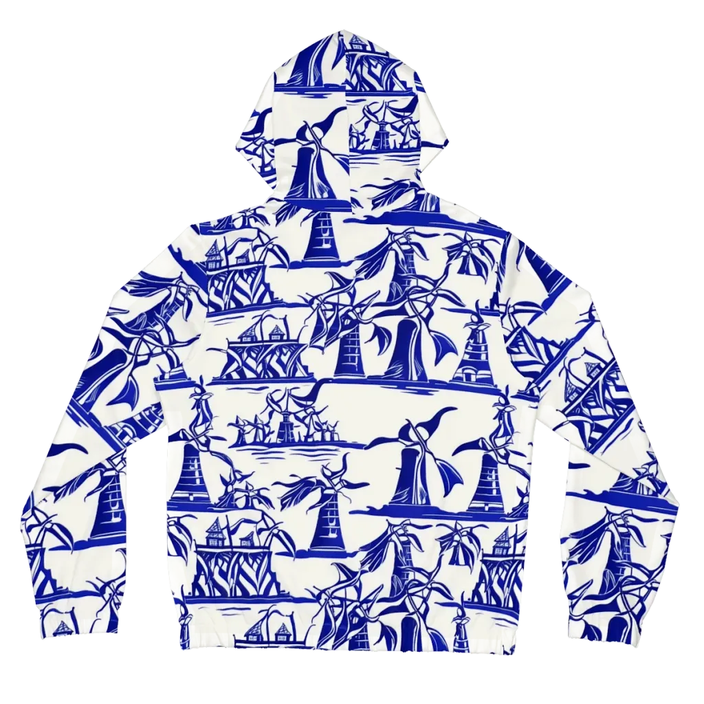 Cobalt Coastline on Women's Full-Zip Hoodie — Back