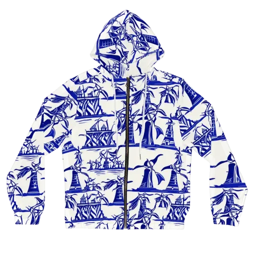 Cobalt Coastline on a Women's Full-Zip Hoodie
