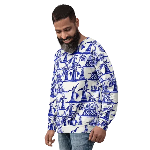 Cobalt Coastline on a Sweatshirt