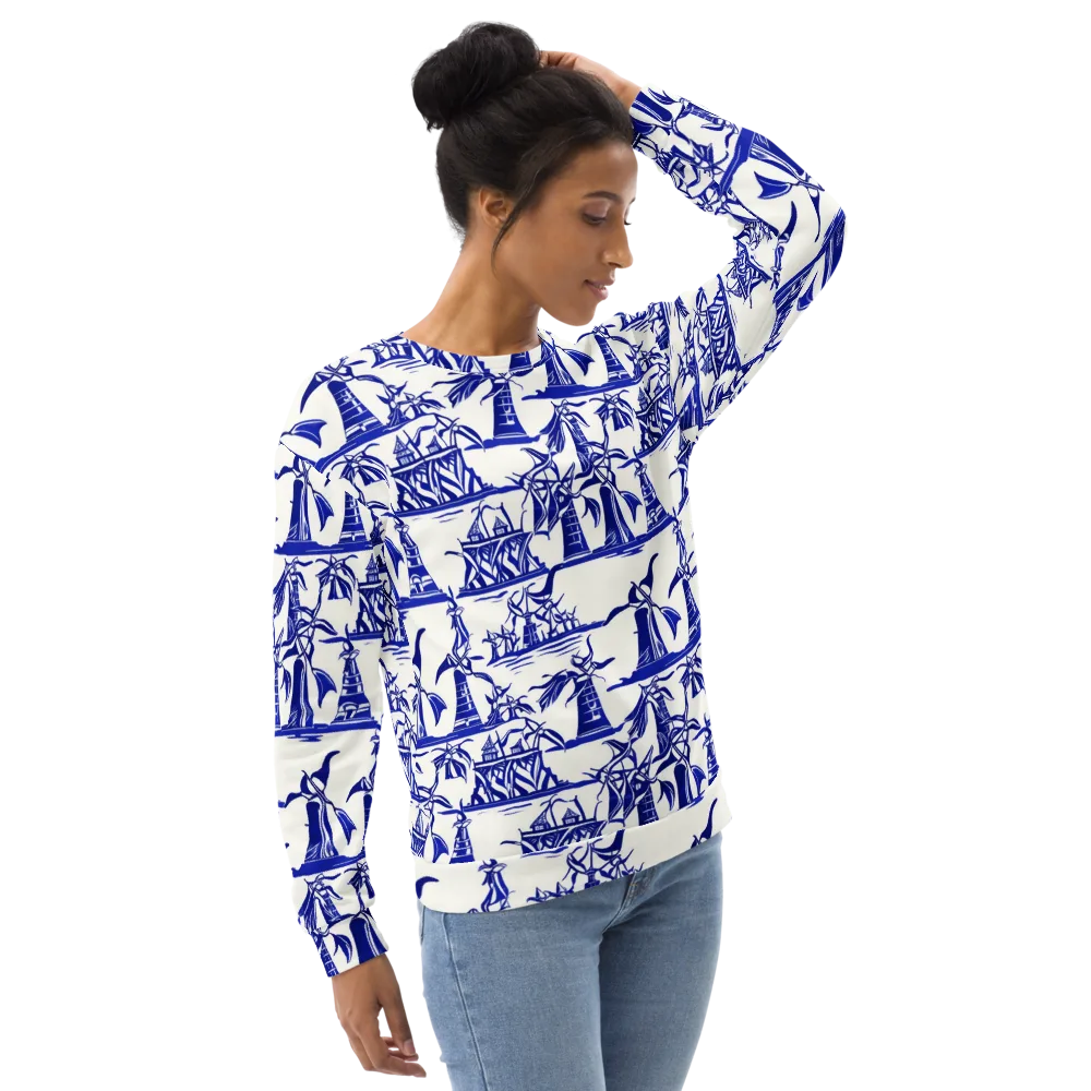 Cobalt Coastline on Sweatshirt — Right Front