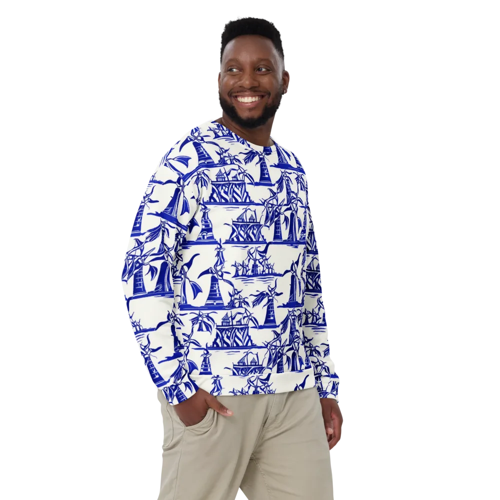 Cobalt Coastline on Sweatshirt — Front