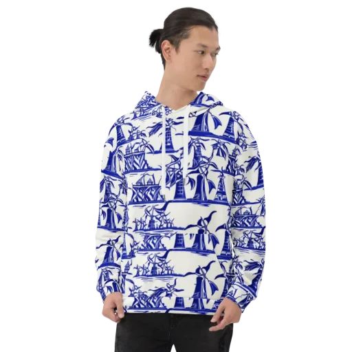 Cobalt Coastline on a Hoodie
