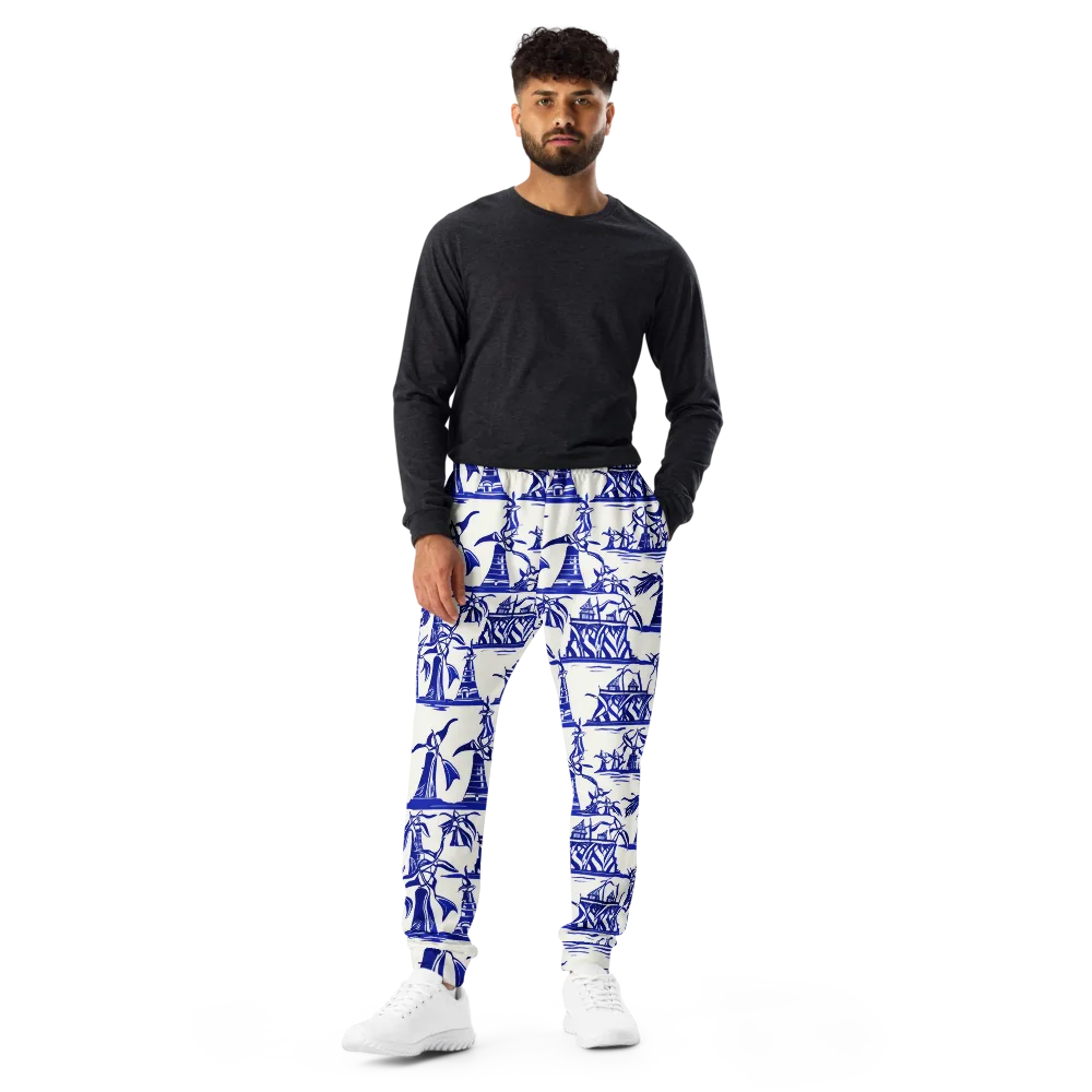 Cobalt Coastline on Men's Joggers — Front