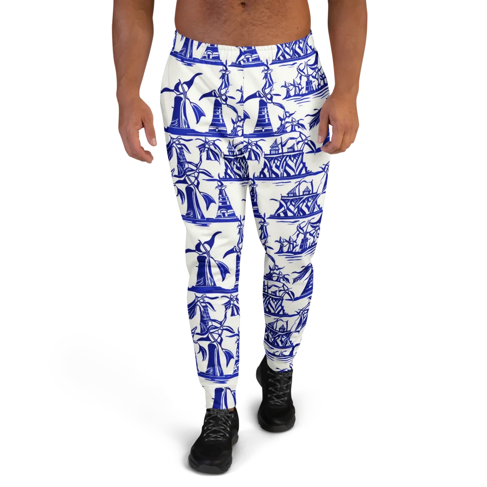 Cobalt Coastline on Men's Joggers — Front