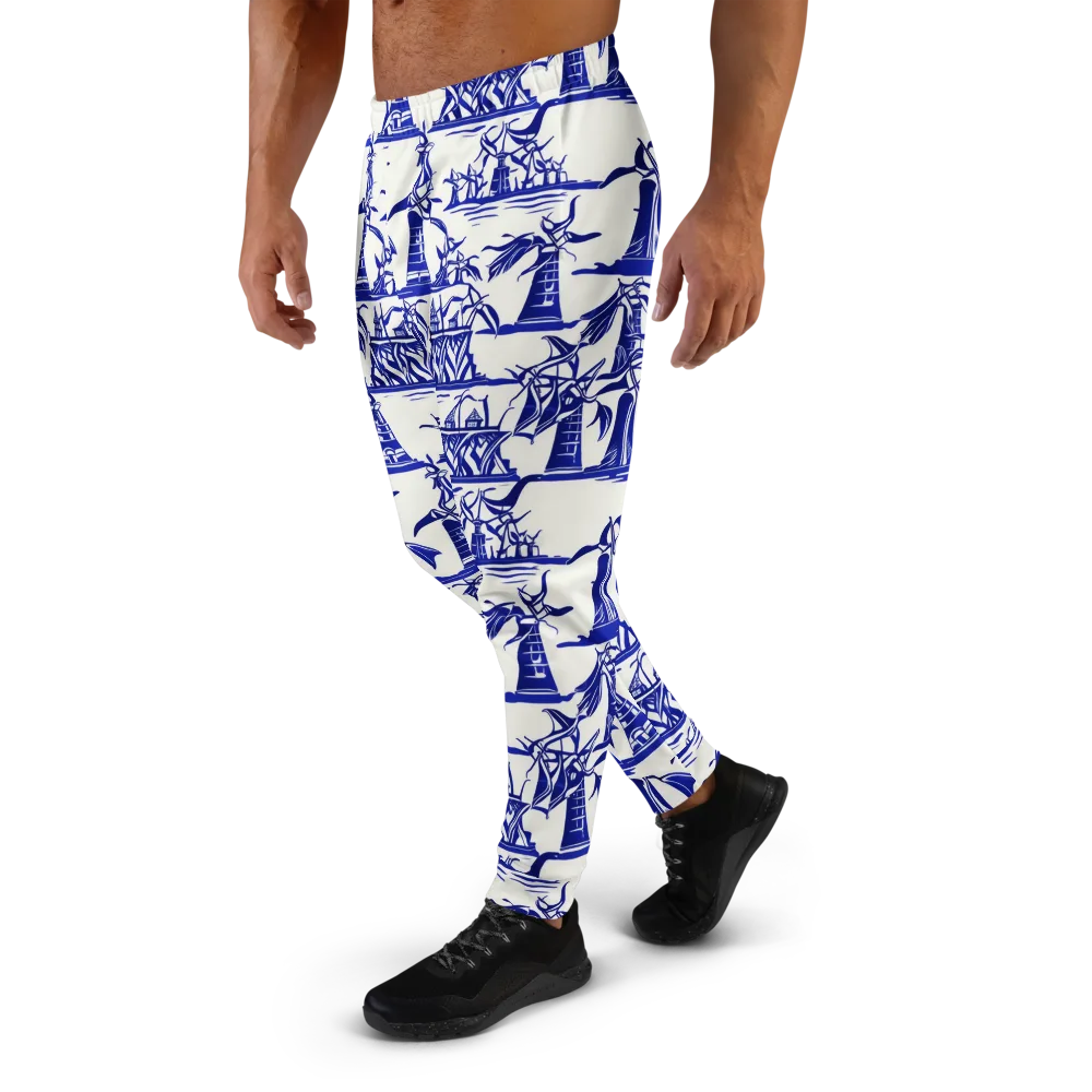 Cobalt Coastline on Men's Joggers — Left
