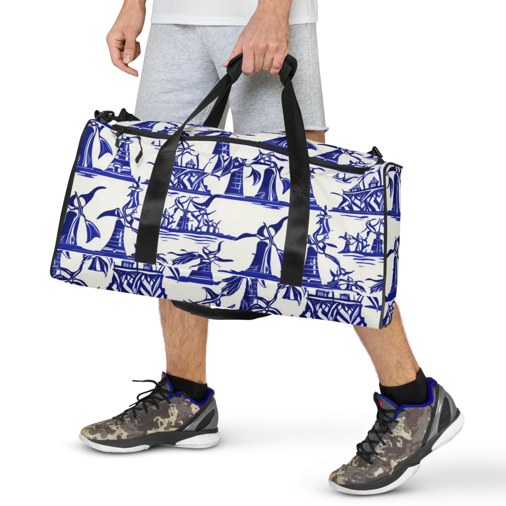 Cobalt Coastline on Duffle Bag — Front