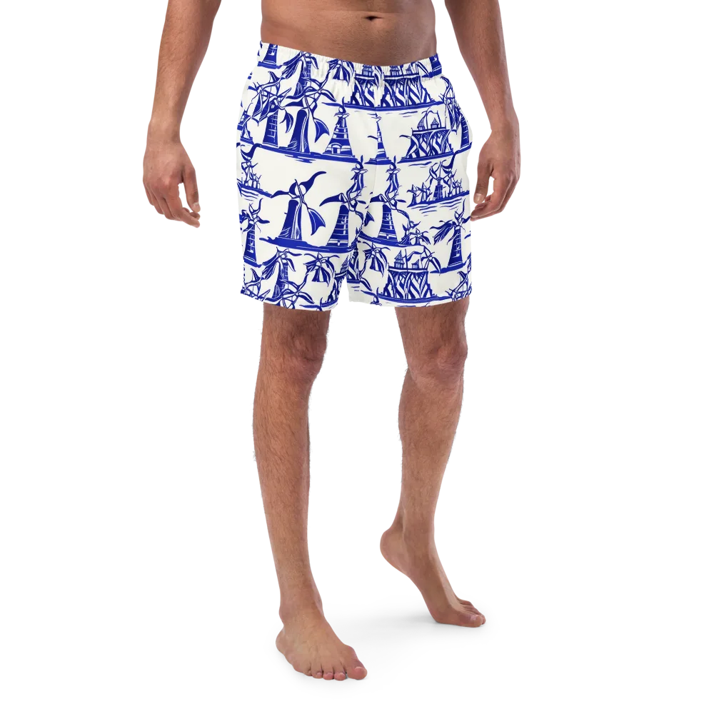 Cobalt Coastline on Swim Trunks — Front