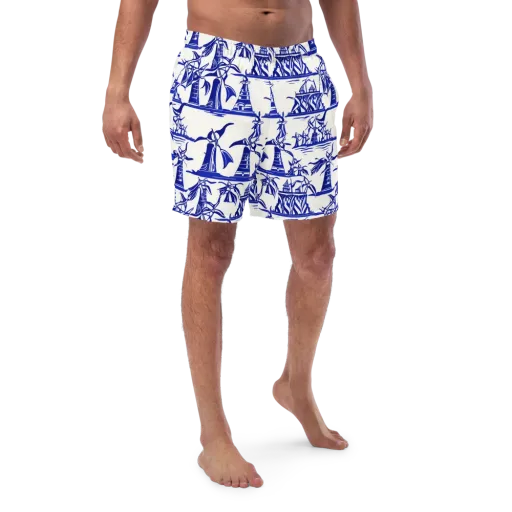 Cobalt Coastline on a Swim Trunks