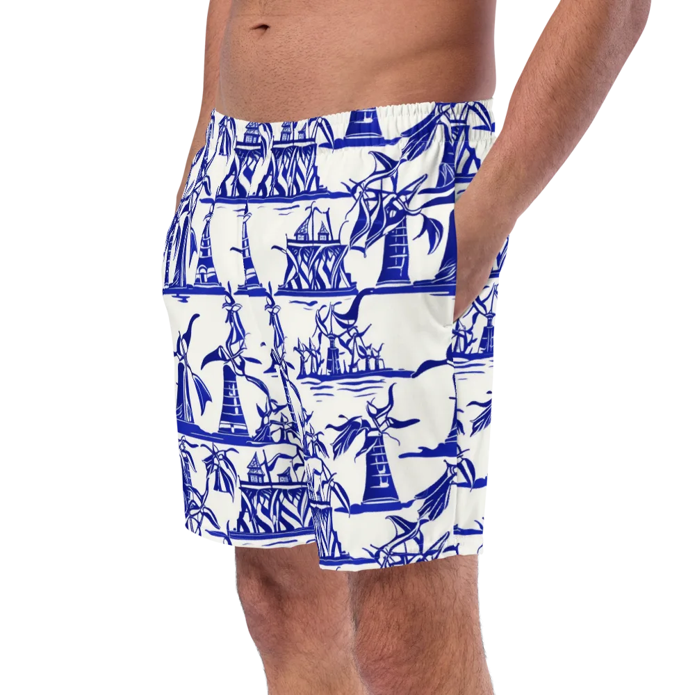 Cobalt Coastline on Swim Trunks — Left Front