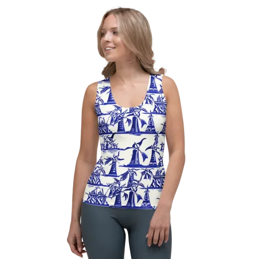 Cobalt Coastline on a Women's Tank Top