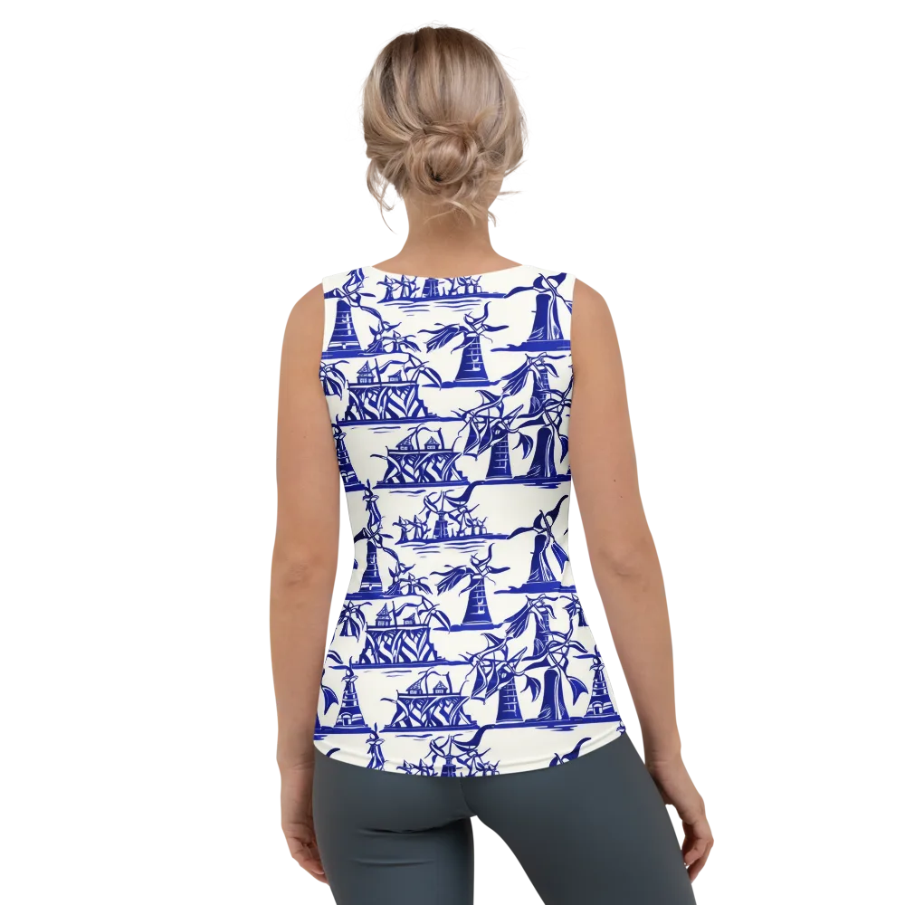 Cobalt Coastline on Women's Tank Top — Back