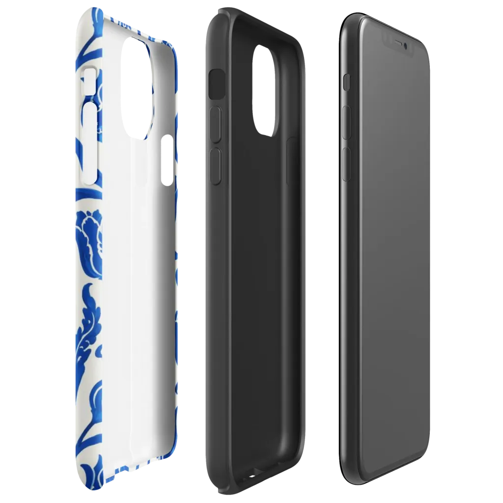 Blue Windmill Garden on Tough Case for iPhone® — Right