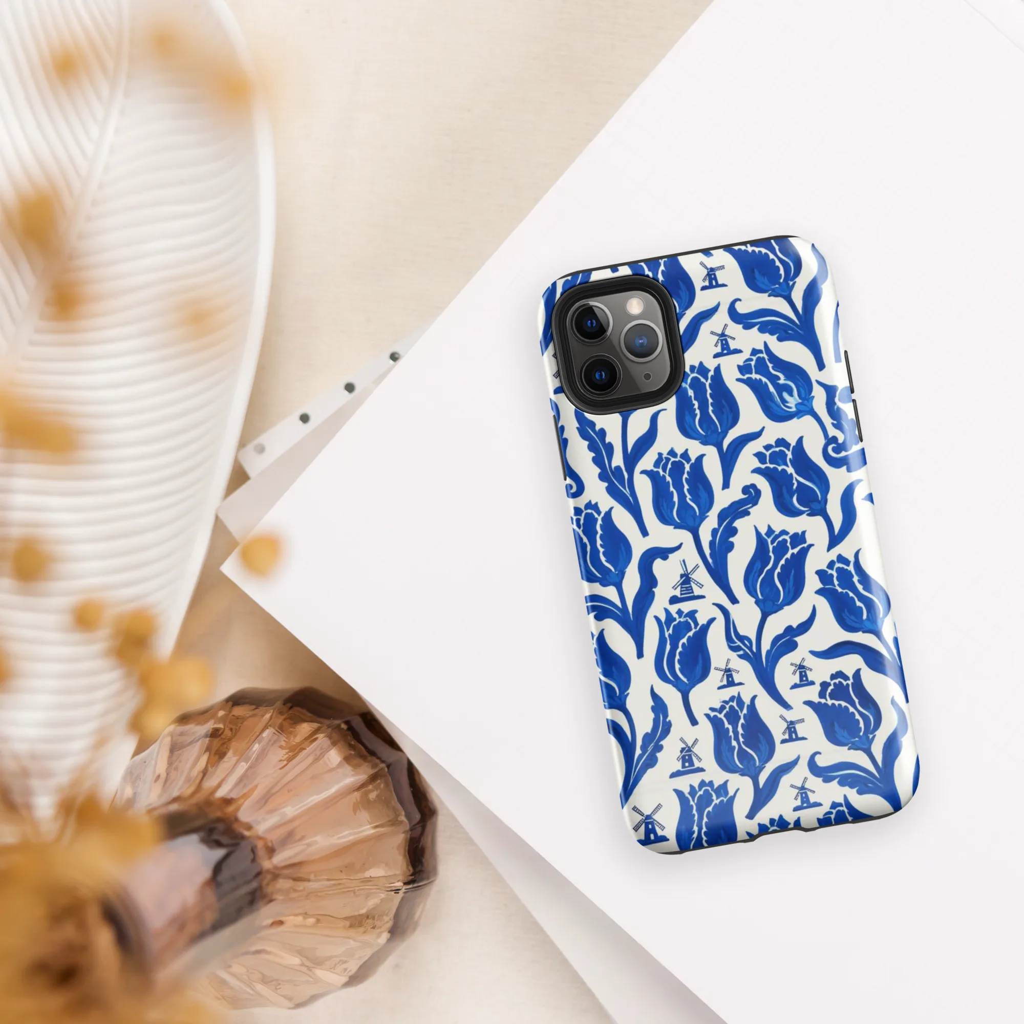 Blue Windmill Garden on Tough Case for iPhone® — Front