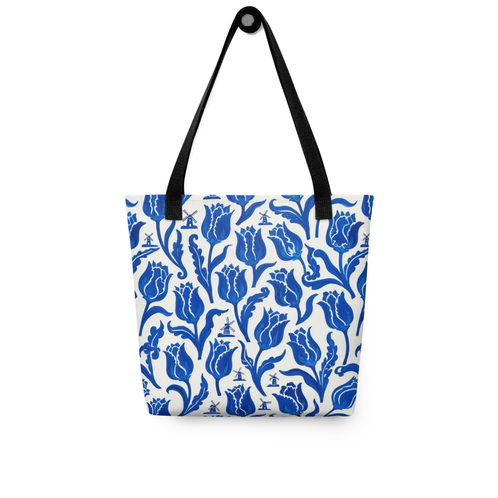 Blue Windmill Garden on Tote Bag — Front