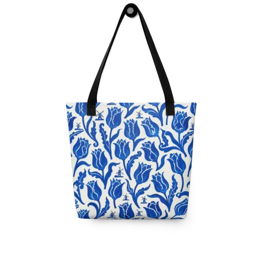 Blue Windmill Garden on a Tote Bag