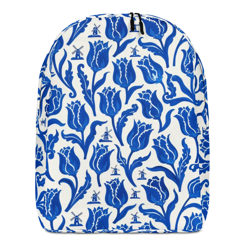 Blue Windmill Garden on Minimalist Backpack — Front